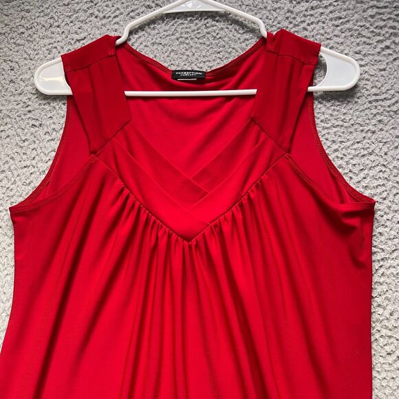 Perseption Concepts Tank Top Shirt Womens Large Red Sleeveless Blouse - Picture 6 of 11